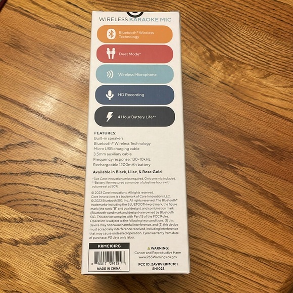 Core Innovations Wireless Bluetooth Karaoke Microphone w/Built-in Speakers NEW!! - Picture 9 of 10